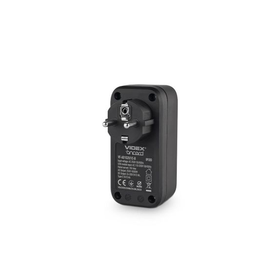 Мережевий адаптер VIDEX ONCORD з/з 1п 2.4A 2USB+USB-C Black | Зображення 3