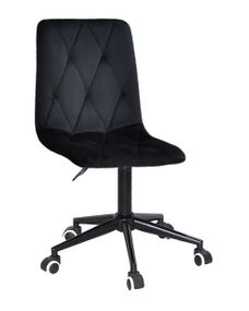 Стул Melvin BK-Modern Office на черной крестовине с колесиками, мягкое сиденье велюр черный OR-854