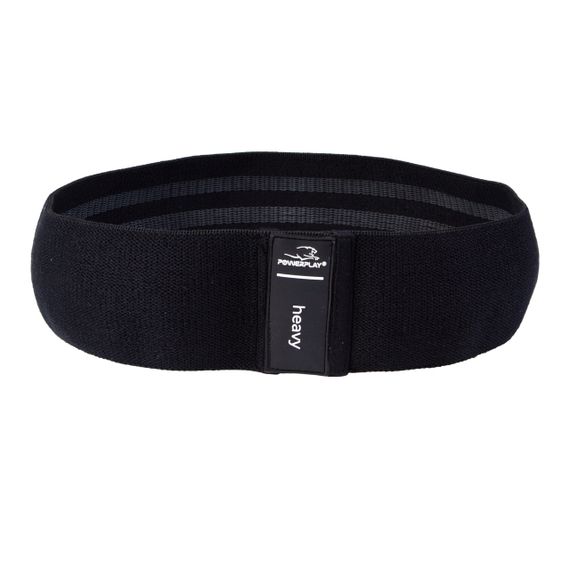 Тканева гумка для фітнесу та спорту PowerPlay 4111 Hip Band L Light Чорна (d_84cm)