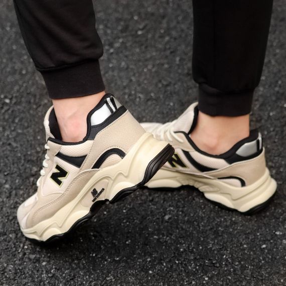 Кросівки New Balance замш/шкіра/3D сітка колір бежевий, чорний | Зображення 4