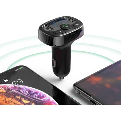 FM модулятор Baseus T Shaped S-09A 2 х USB Type-A, microSD Black (CCMT000001) | Зображення 4