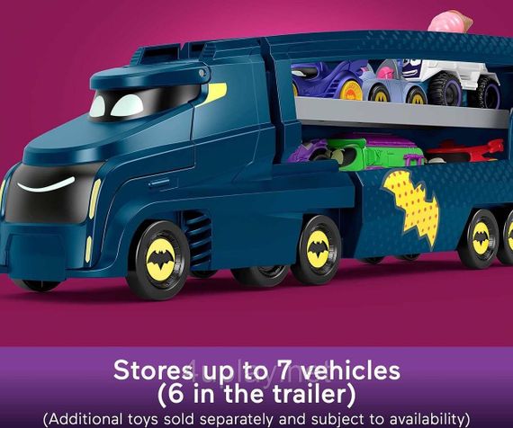 Игровой набор Fisher-Price Бэтмен Автовоз и Бэтмобиль DC Batwheels Hauler and Batmobile Оригинал | Зображення 2