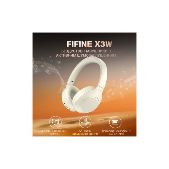 Навушники Fifine X3W Wireless White (X3W) | Зображення 3