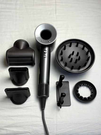 Фен Super Hair Dryer сірий з іонізацією та турборежимом 5 насадок | Зображення 7