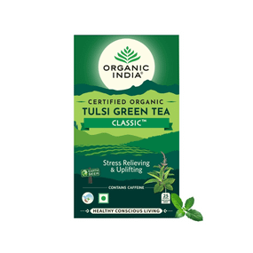 Органічний індійський зелений чай Тулсі класичний  25 чайних пакетиків Organic India 801541070435
