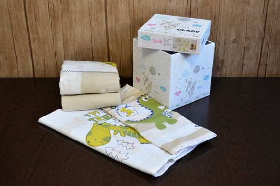 Комплект постільної білизни для новонароджених Clasy Baby Ranforce 100x150 Troodon | Зображення 1