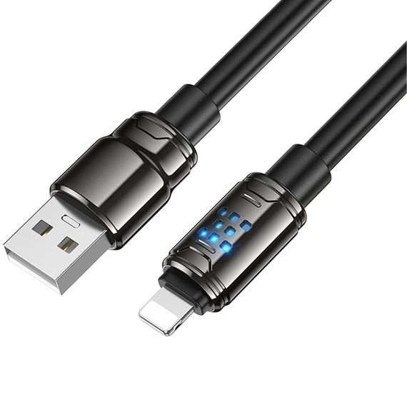 Дата кабель Hoco U143 Joy USB to Lightning 2.4A (1.2m) Black | Зображення 3