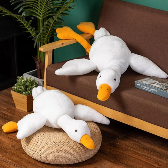 Білий гусак м'яка іграшка 129 см, Плюшева іграшка для ігор, відпочинку та сну | Зображення 9