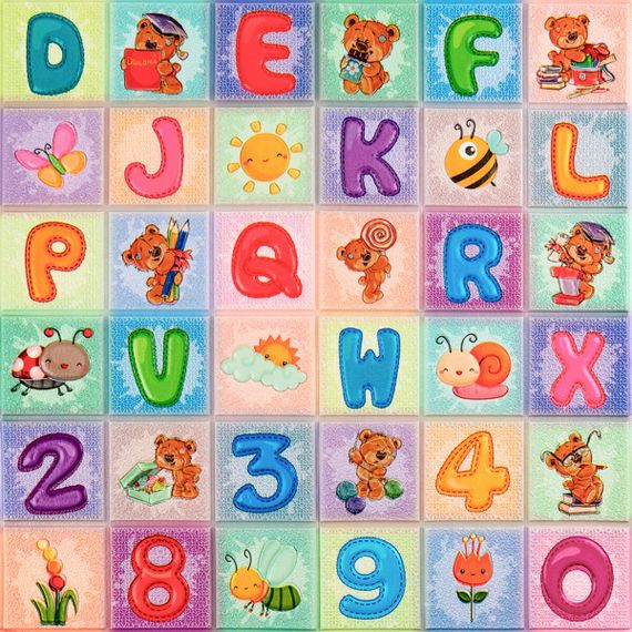 Набір панелей стінових 3D Абетка (2шт) 700*1400*4mm (D) SW-00002352 | Зображення 2