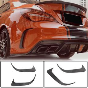 Накладки на задний бампер V1 (для AMG-Line / CLA45 AMG SD, Карбон) для Mercedes CLA C117 2013-2019 гг