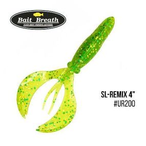 Силиконовая приманка, Съедобный силикон Bait Breath SL-Remix 4" (7шт.) (Ur200 Chartreuse)
