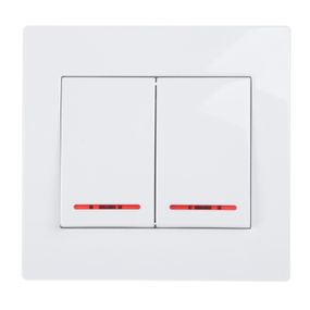 Выключатель с подсветкой двойной VB-2VL wh