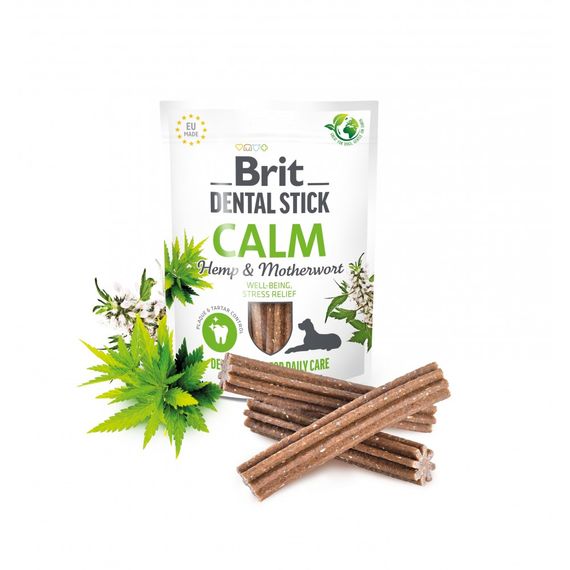 Ласощі Brit Dental Stick Calm для дорослих собак з коноплею та пустирником заспокійливі 7 шт 251 г | Зображення 1