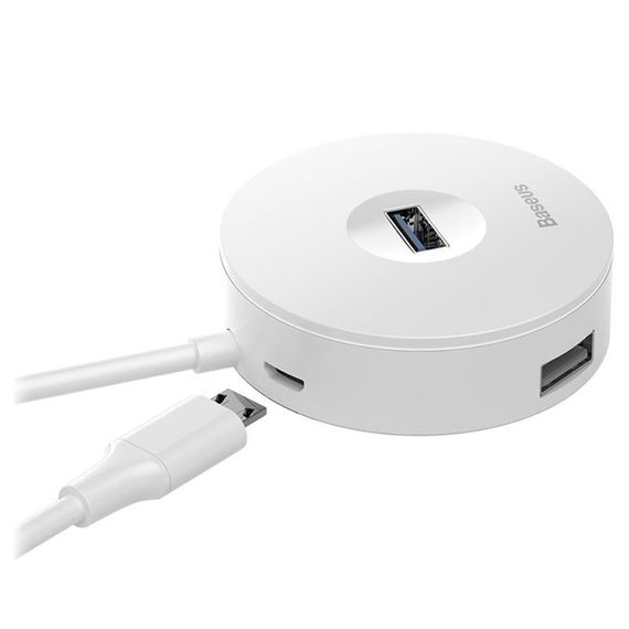 Перехідник HUB Baseus Round Box USB to USB 3.0 + 3USB 2.0 (CAHUB-F) Білий | Зображення 3