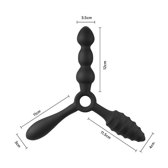 Силиконовая Анальная пробка 3 в 1 | Зображення 2