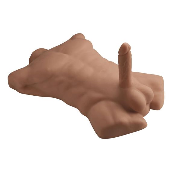 Торс с фаллоимитатором на присоске SilexD Apollo L Male Torso Caramel sexstyle | Зображення 1