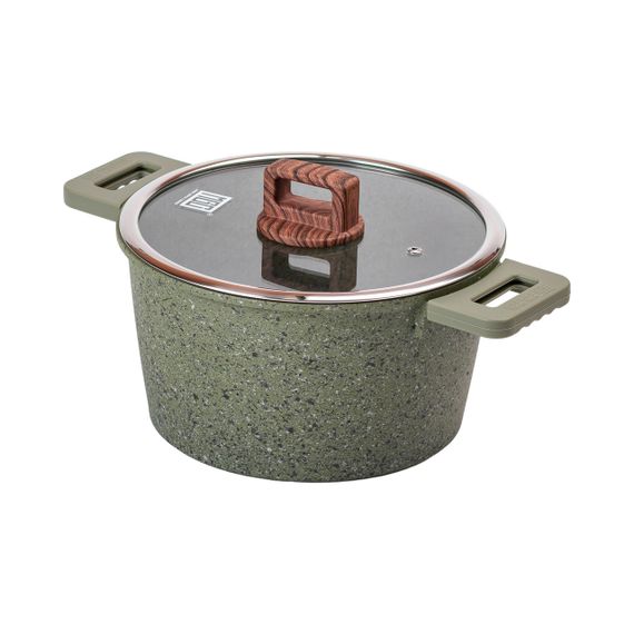 Алюмінієва каструля об'ємом 5,3 л з кришкою Ø 24 см з антипригарним покриттям MGC HP-4-446GR | Зображення 3