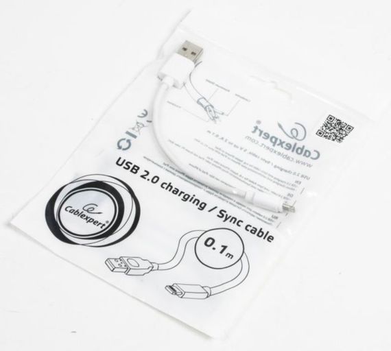 Кабель Cablexpert CC-USB2-AMLM-W-0.1M , USB 2.0 AM-папа/Lightning, 0.1 м. | Зображення 2