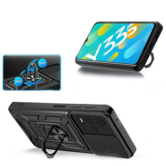 Чохол Defender з захистом камери для Vivo Y33s колір Чоний | Зображення 2