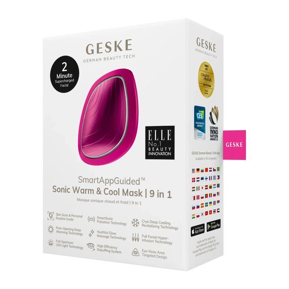 Ультразвуковая маска тепло и холод GESKE Sonic Warm&Cool Mask 9в1 white, Малиновый | Зображення 7