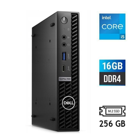 Неттоп Dell OptiPlex 7000 Micro USFF / Intel Core i5-12400T (6 (12) ядер по 1.8 - 4.2 GHz) / 16 GB DDR4 / 256 GB SSD M.2 / Intel UHD Graphics 730 / USB 3.2 / Блок питания в комплекте б/у