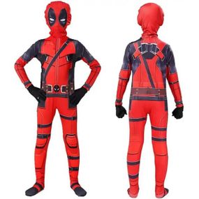 Костюм Дэдпул детский (комбинезон, балаклава, перчатки) Размер S (рост 100-110 см)