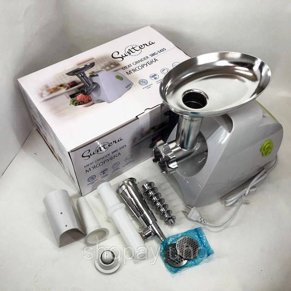 Мясорубка Suntera SMG-5425W, мясорубка-соковыжималка, электрическая мясорубка с насадками для дома | Зображення 4