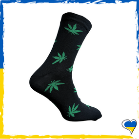 Носки мужские принт Конопля. Носки с приколами. Носки принт чорні 40-45