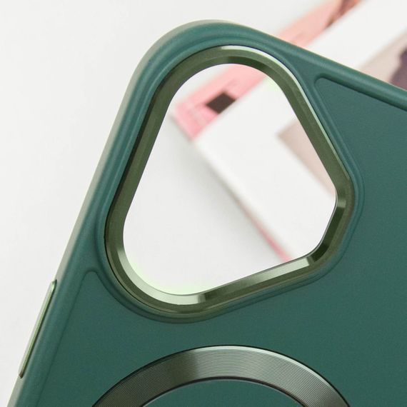 TPU чехол Bonbon Metal Style with MagSafe для Apple iPhone 16 (6.1") Зеленый / Pine green | Зображення 2