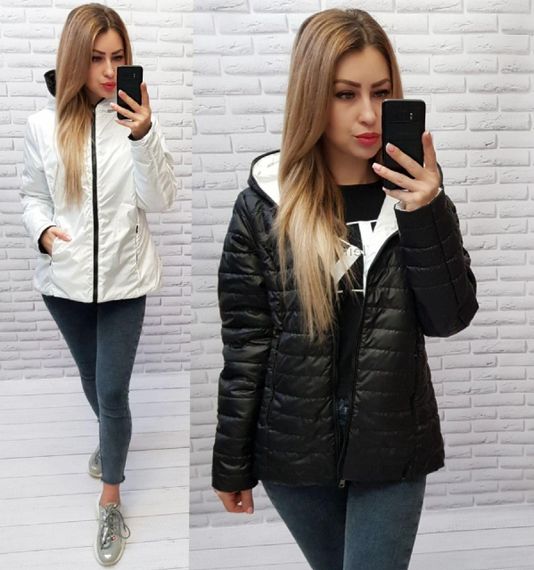 Куртка двостороння, арт.185, чорний / білий | Зображення 5