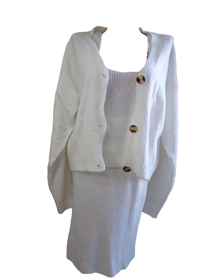 Костюм в'язаний трійка зі спідницею М&M білий (213862) | Зображення 5