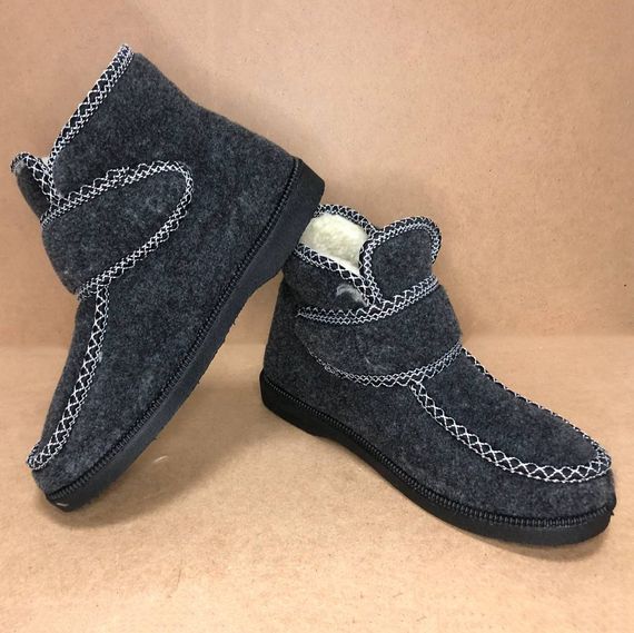 Черевики жіночі хутряні утеплені з застібкою 37р 24см, Бабусі жіночі домашні, Тапочки з хутром | Зображення 8