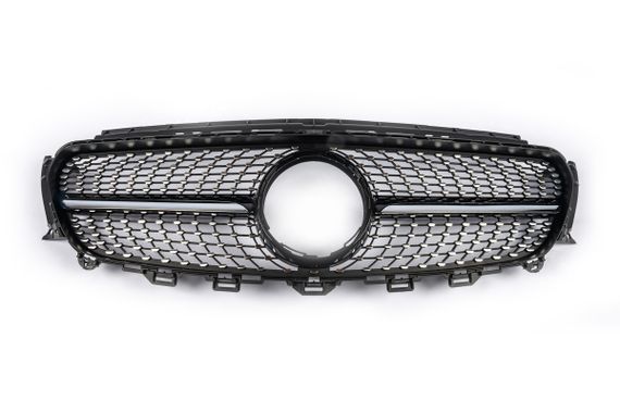 Передня решітка Diamond Black (2016-2019) З місцем під камеру для Mercedes E-сlass W213 2016 ↗︎ рр.