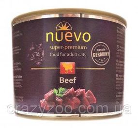 Вологий корм для котів Nuevo Beef з яловичиною 200 г 95110