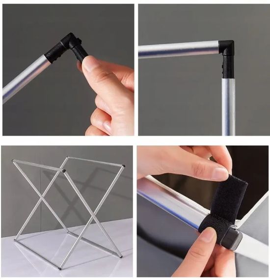 Складаний кошик для зберігання білизни 120 л, Сортувальний контейнер з 3 відсіками   знижка | Зображення 5