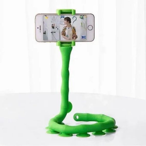 Гнучкий тримач для телефону з універсальними присосками Cute Worm Lazy Holder. Колір: зелений | Зображення 3