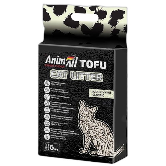 Соєвий наповнювач для котячого туалету AnimAll Tofu Classic, 6 л