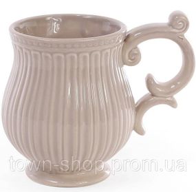 Набор 4 керамические кружки Stone Flower 400мл, бежевые BD-545-307