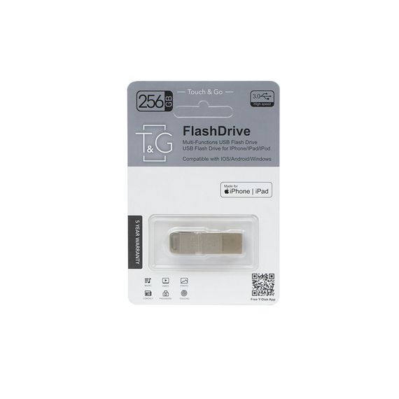 USB OTG флеш-накопичувач 2.1/3.0 Lightning 256GB Metal XYZ 008 (23435-01_1035)
