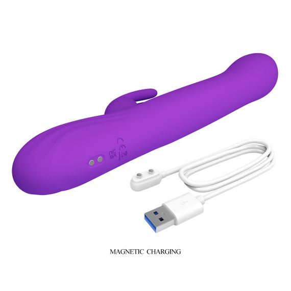 Вібратор-кролик PRETTY LOVE Sabien Purple, силікон, фіолетовий, пульсуюча та вібраційна стимуляція Sex Aura | Зображення 1