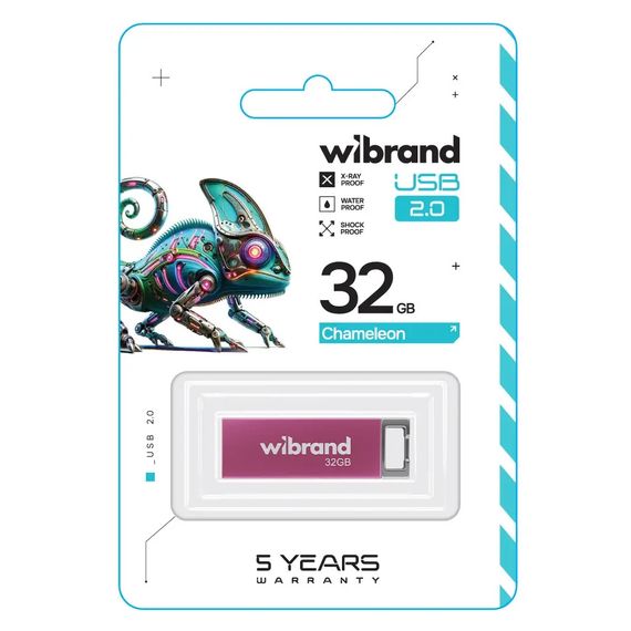 USB флеш накопичувач Wibrand 32GB Chameleon Pink USB 2.0 (WI2.0/CH32U6P) | Зображення 1