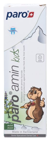 Дитяча зубна паста на основі амінофториду 500 ppm paro® AMIN KIDS, 75 мл | Зображення 1