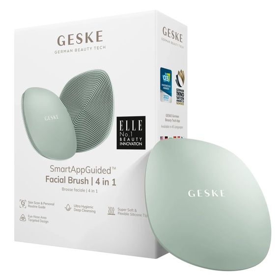 Щітка для обличчя GESKE Facial Brush 4в1 white, Зелений