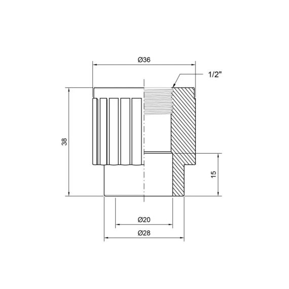 Муфта PPR Thermo Alliance 20х1/2" ВР | Зображення 1