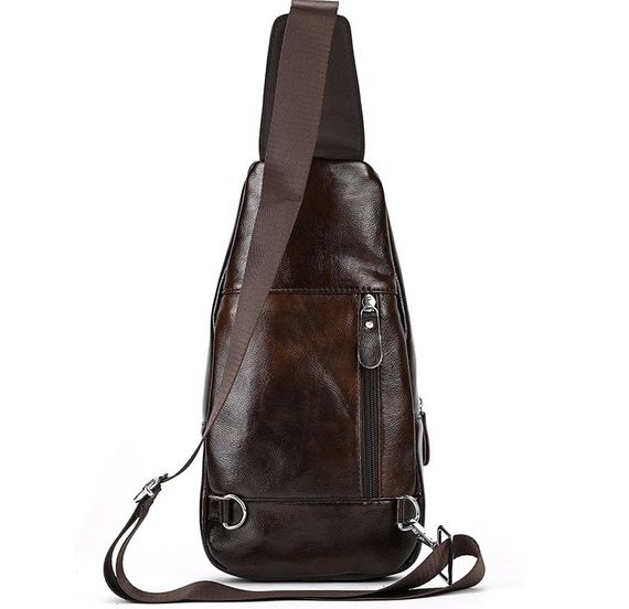 Сумка-слінг чоловіча шкіряна коричнева Tiding Bag - MK03983 | Зображення 7