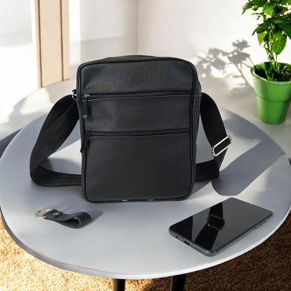 Стильная мужская кожаная сумка через плечо – премиальное качество и емкость, большая HV-980 мужская сумка | Зображення 9