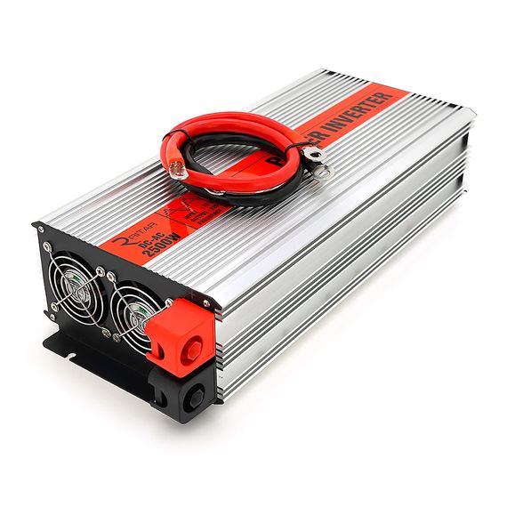 Інвертор напруги RITAR RSX-2500, 12V/220V, 2500W з апроксимувати синусоїдою, 2xShuko, 1xUSB, клемні дроти, BOX, Q4 | Зображення 1