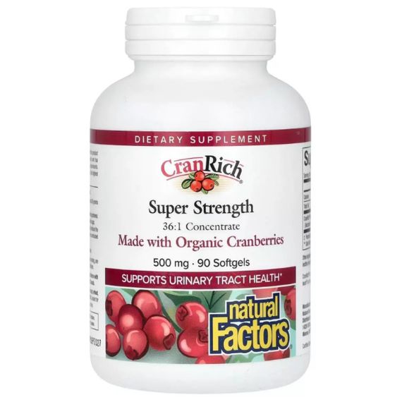 Клюква Natural Factors CranRich 500 mg 90 Softgels