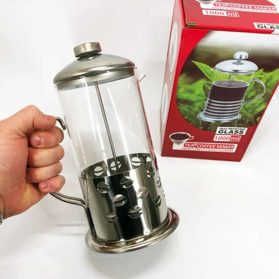 Заварник френч-пресс Unique UN-1154 1 л, Красивый заварник, Заварочник для кухни, Френчпрес | Зображення 1