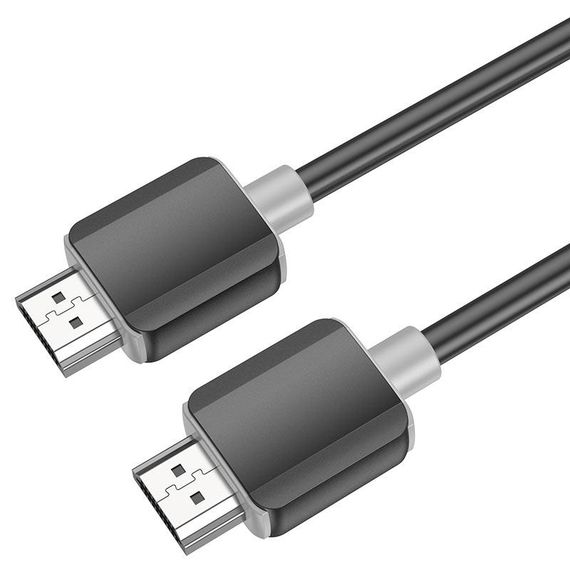 Кабель HOCO HDMI-HDMI 4Kx2K Ultra HD, 3m, v2.0, круглий Black, конектор Black | Зображення 3